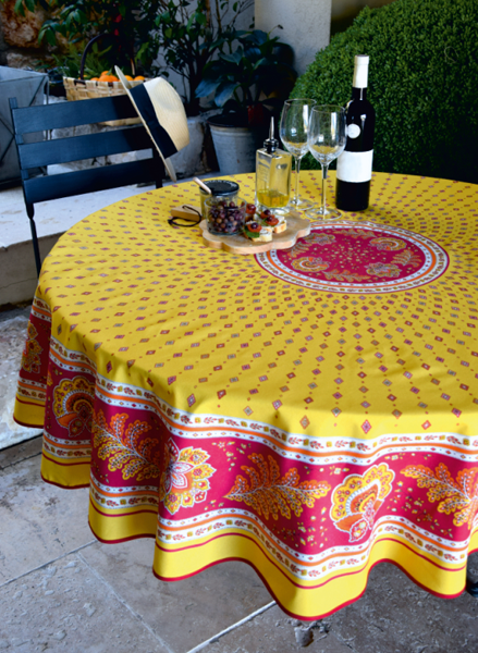 Round Tablecloth Coated (Mirabeau. Yellow/red) Round Tablecloth Coated (Mirabeau. Yellow/red)